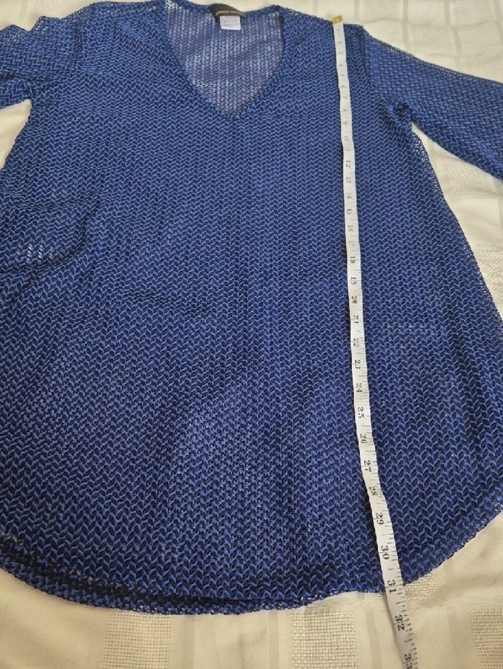 Jordan Taylor Navy Sheer V-Neck Swim Coverup - Picture 8 of 16